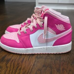Air Jordan 1 Mid GS "Fierce Pink" Youth Sneakers